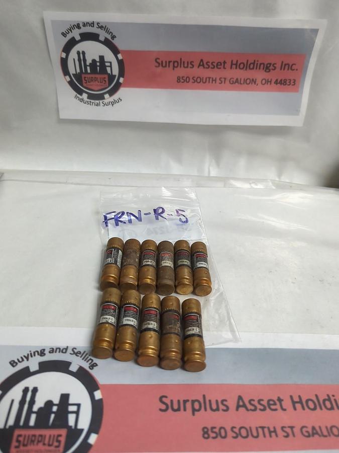 Used COOPER BUSSMANN,FRN-R-5,FUSETRON 5 AMP FUSE LOT OF 11 PRE-OWNED