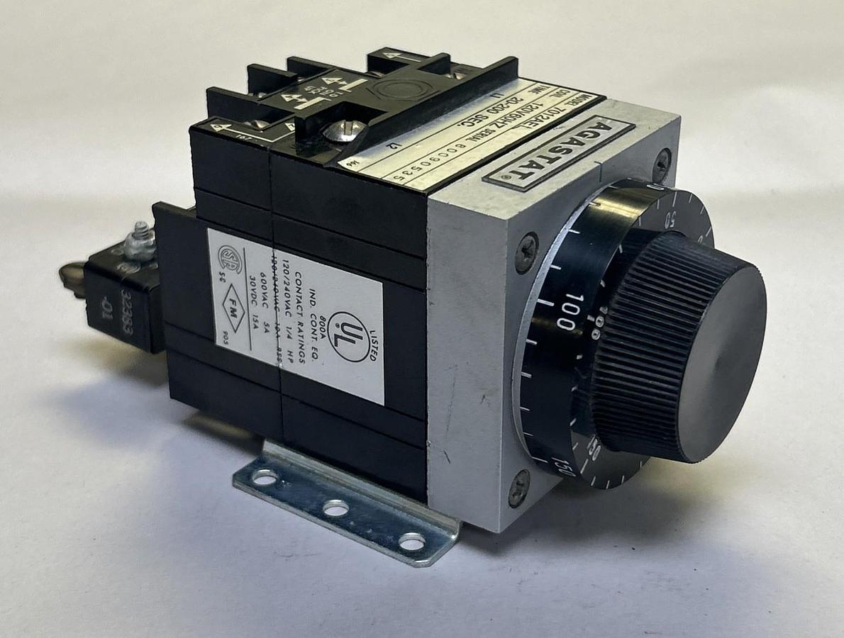 Used AGASTAT,7012AEL,TIME DELAY RELAY 20-200 SEC 120V