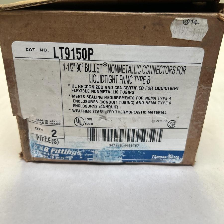 THOMAS & BETTS,LT9150P,1.5 INCH 90 DEG BULLET CONNECTOR NOS