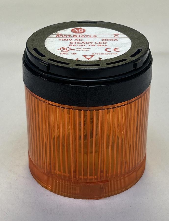 Used ALLEN BRADLEY,855T-B10TL5,AMBER STEADY LED STACK LIGHT