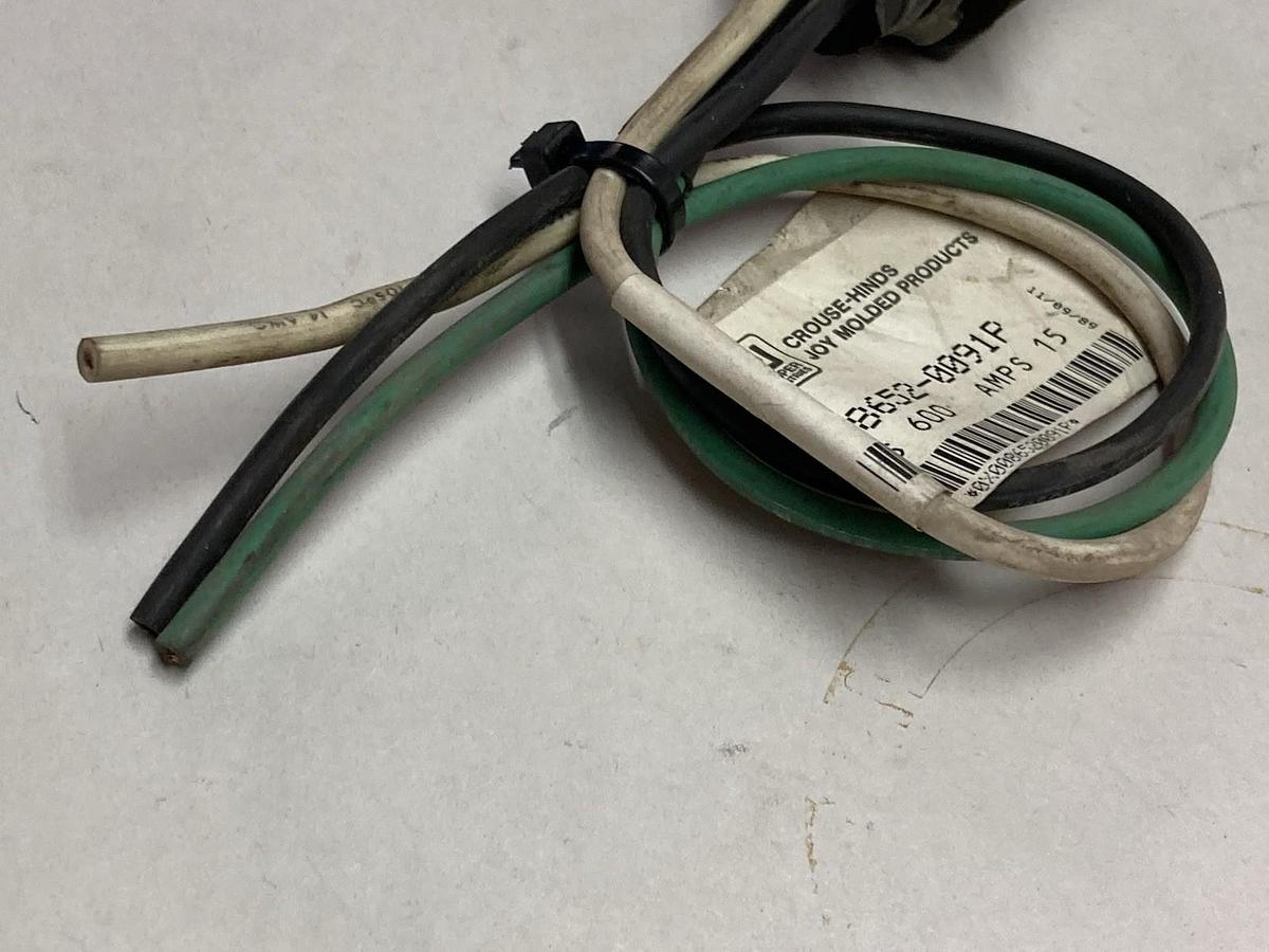 Used Crouse-Hinds,0X008652-0091P,Joy Recepticle 600V 15A