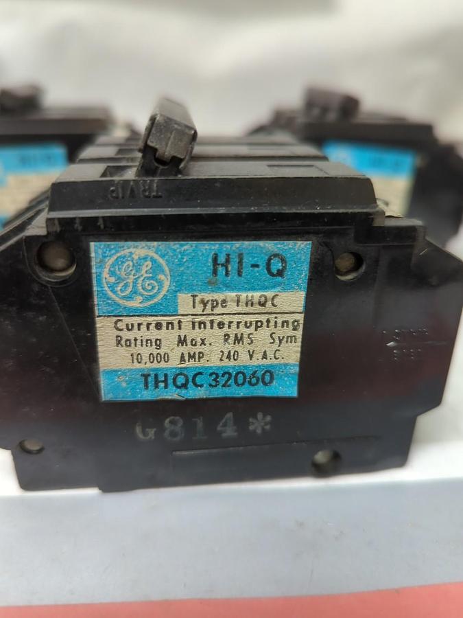 Used GENERAL ELECTRIC,THQC32060,CIRCUIT BREAKER 60 AMP 3-POLE LOT OF 3 PRE-OWNED