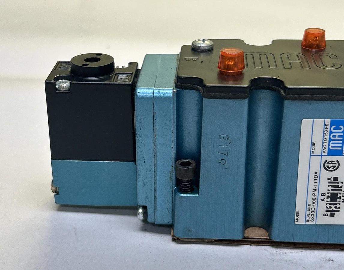Used MAC VALVES,6333D-000-PM-111DA,PNEUMATIC SOLENOID VALVE