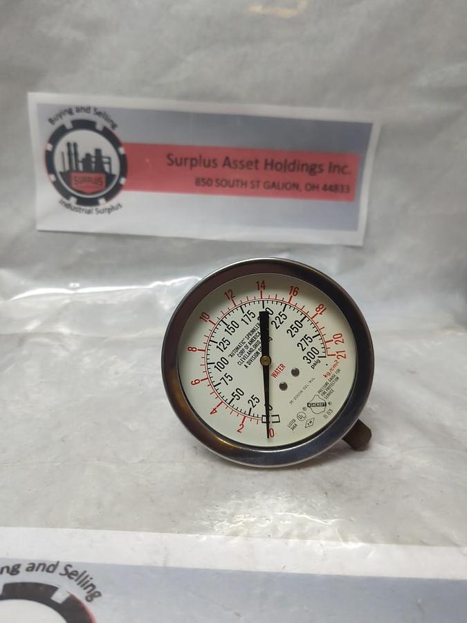 Used ASHCROFT,35-2000A-03L-XUL,WATER GAUGE 0-300PSIG 0-21 KG/CM2 PRE-OWNED
