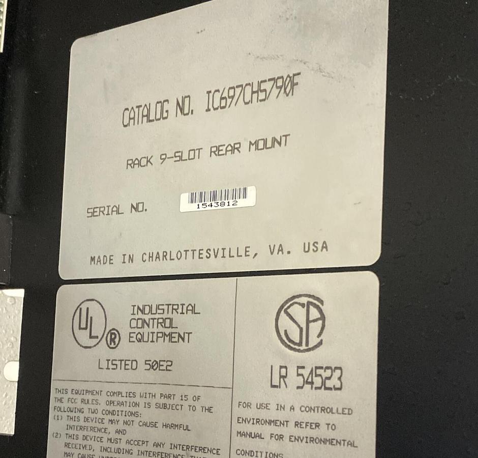 Used GE FANUC,IC697CHS790F,9 SLOT PLC RACK