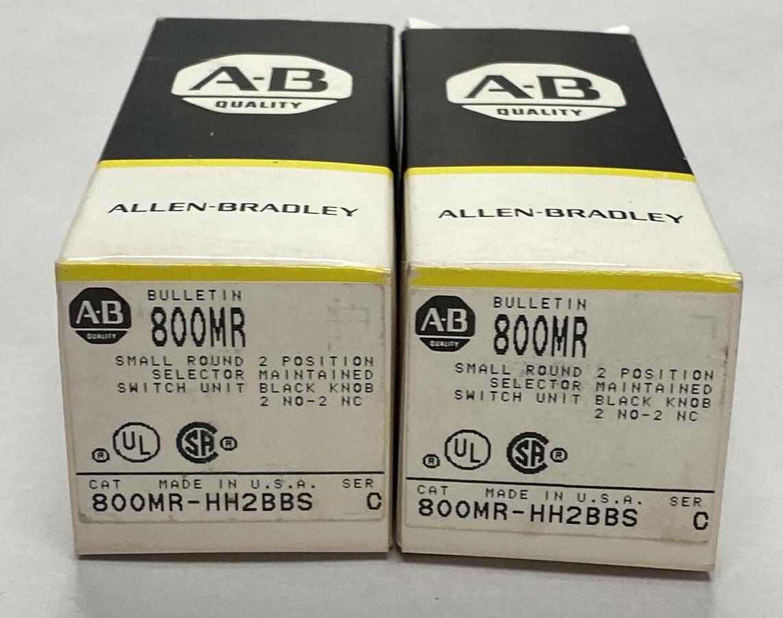 ALLEN BRADLEY,800MR-HH2BBS,SER C SELECTOR SWITCH LOT OF 2 NEW