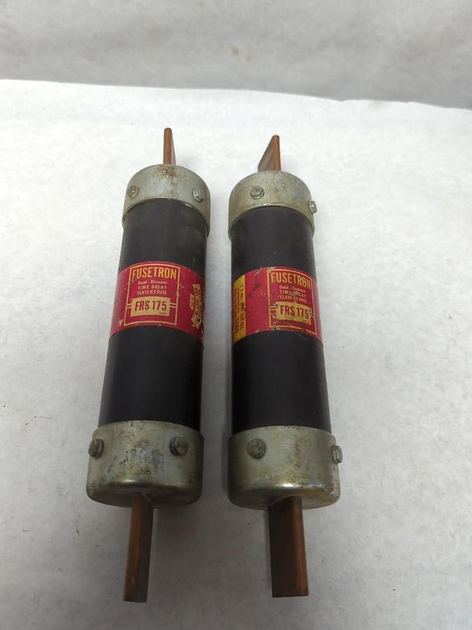 Used COOPER BUSSMANN,FRS-175,FUSETRON 175 AMP FUSE LOT OF 2 PRE-OWNED