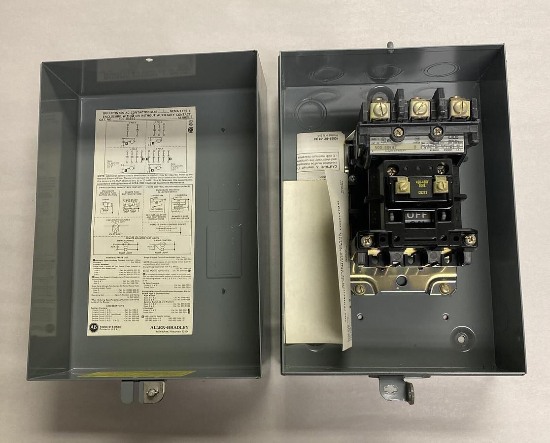 Allen Bradley,500-BAB93,Series B AC Contractor Size 1 27Amp 600V New