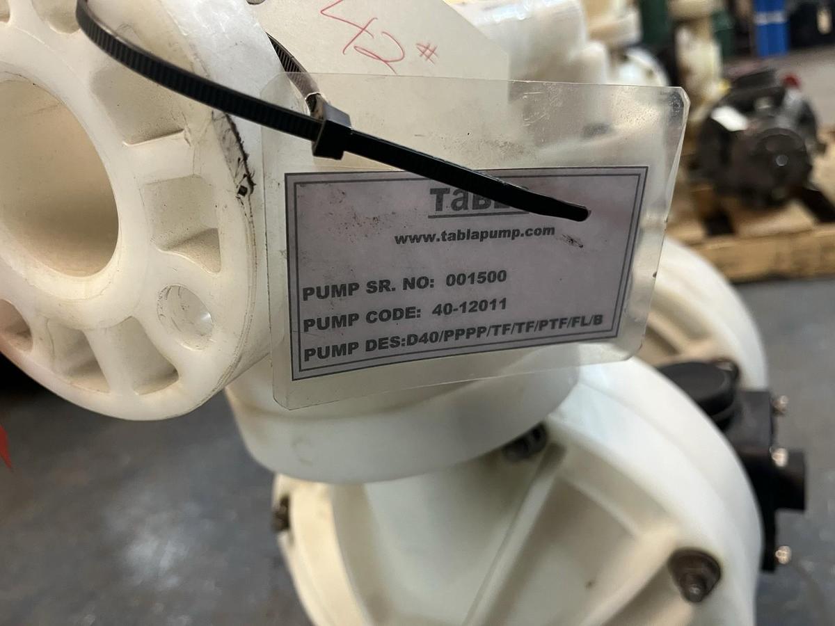 Used TABLA,D40/PPPP/TF/TFPTF/FL/B,DOUBLE DIAPHRAGM PUMP 1-1/2" AODD