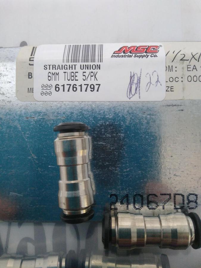UNBRANDED,61761797,TUBE STRAIGHT UNION 6MM OD LOY OF 22