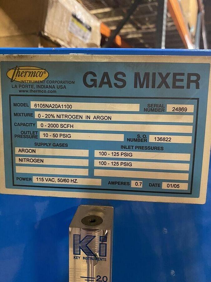 Used THERMCO,6105NA20A1100,WELD 6105 GAS MIXER