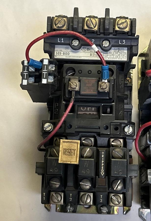 Used ALLEN BRADLEY,509-BOD,NON REVERSING STARTER LOT OF 2