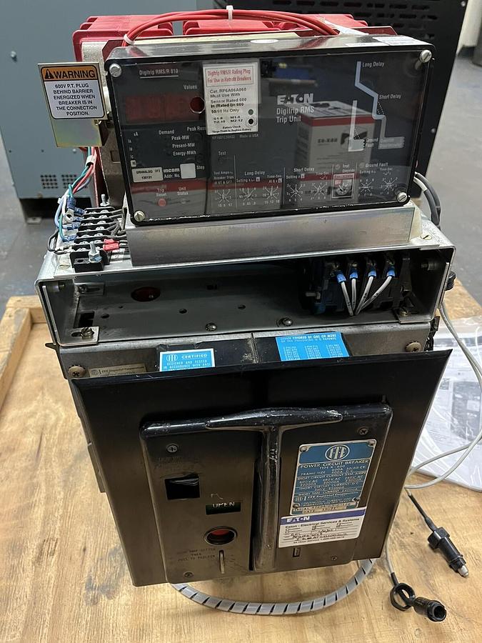 Used ITE,K-600,POWER CIRCUIT BREAKER 600A 600V NEW EATON DIGITRIP RMS-810 TRIP UNIT