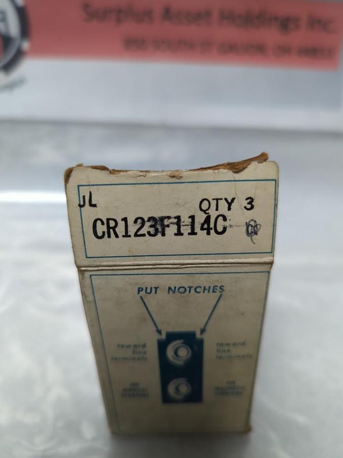 GE,CR123F114C,THERMAL OVERLOAD HEATER ELEMENT LOT OF 3 NOS