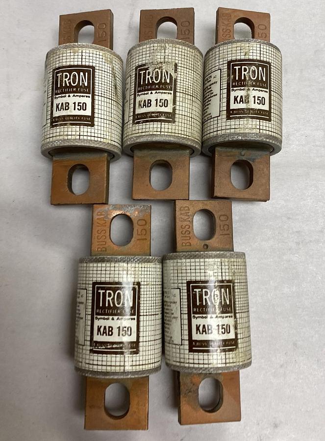 BUSSMANN,KAB-150,TRON FUSE 150AMP 250V LOT OF 5 NOS