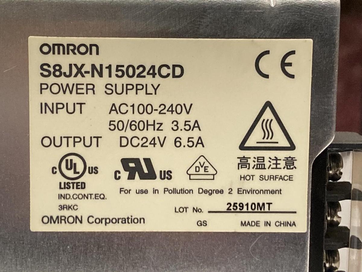 Used OMRON,S8JX-N15024CD,POWER SUPPLY AC 100-240V DC24V