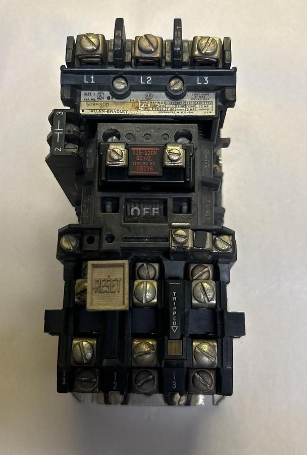 Used ALLEN BRADLEY,509-BOD,NON REVERSING STARTER SIZE 1 27AMP 600V