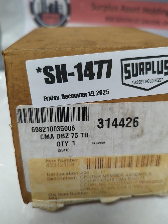 REXNORD,314426,CMA DBZ 75 TD CENTER MEMBRANE ASSEMBLY NOS