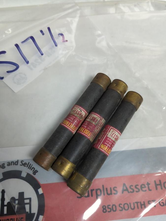 Used COOPER BUSSMANN,FRS-17-1/2,FUSETRON 17-1/2 AMP FUSE LOT OF 3 PRE-OWNED