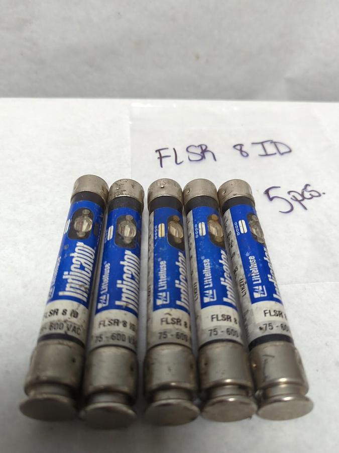 Used LITTELFUSE,FLSR 8ID,INDICATOR 8 AMP FUSE LOT OF 5 PRE-OWNED