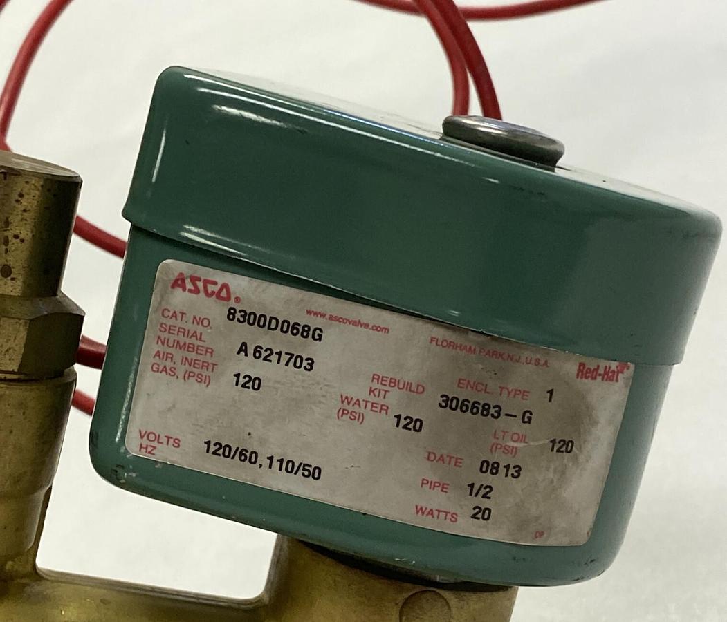 ASCO,8300D068G,SOLENOID VALVE 3WAY 1/2 INCH NOS