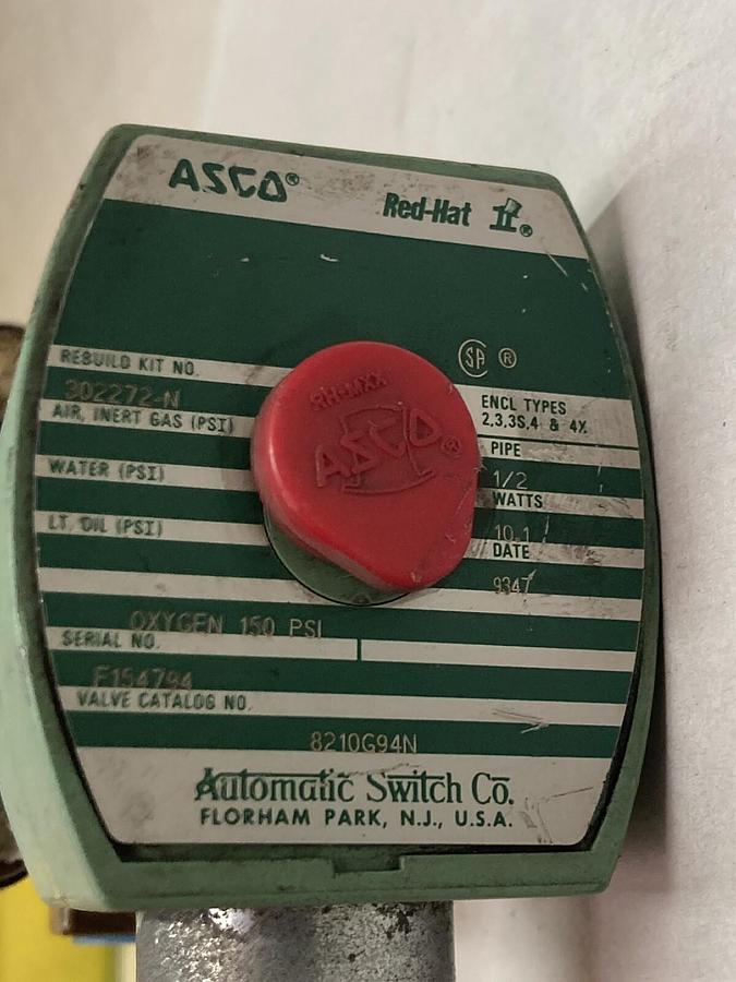 Used Asco,8210G94N,Solenoid Valve 3/4 Inch