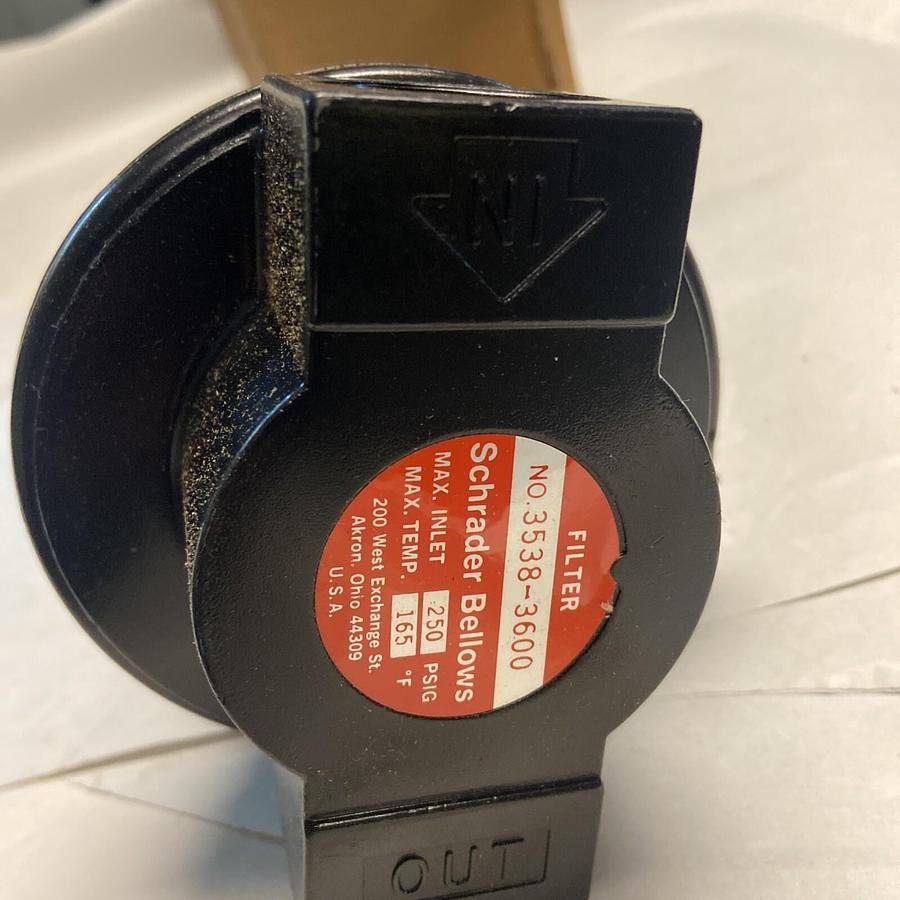 Used Schrader Bellows,35383600,1 INCH std Hydraulic Filter 3538-3600