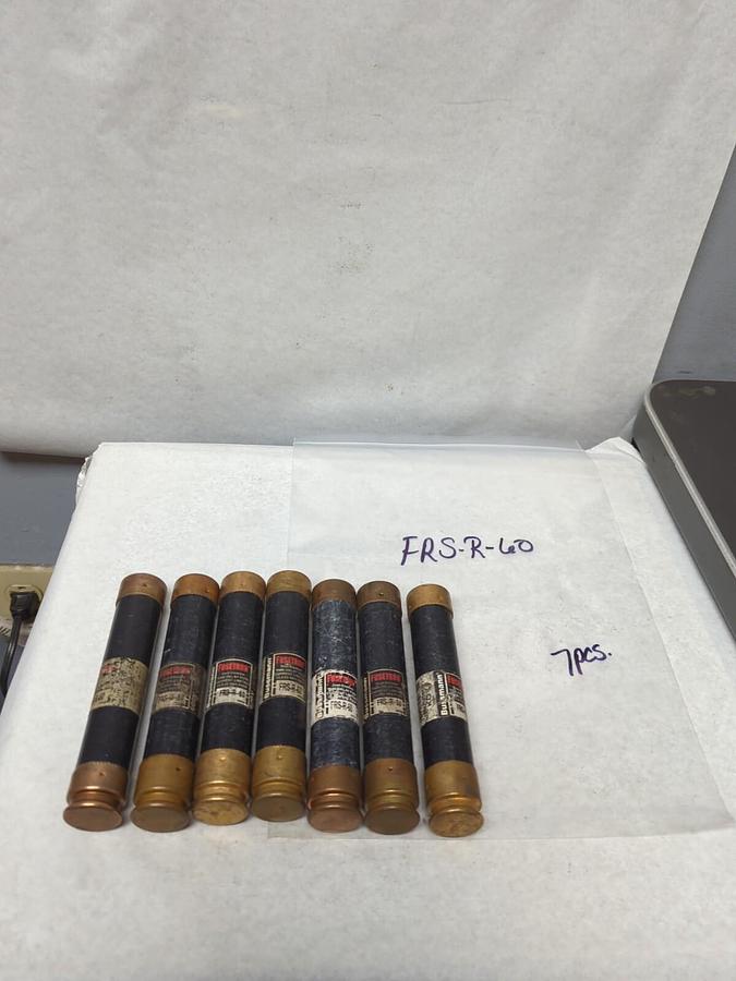 Used COOPER BUSSMANN,FRS-R-60,FUSETRON 60 AMP FUSE LOT OF 7 PRE-OWNED