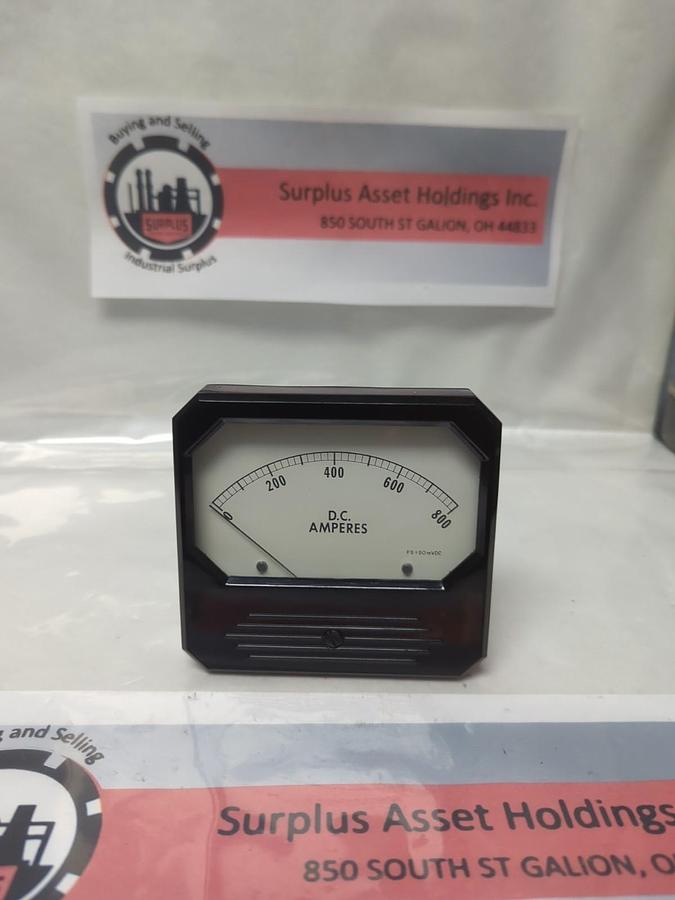 Used UNBRANDED,0-800,PANEL METER 0-8-- D.C. AMPERES PRE-OWNED