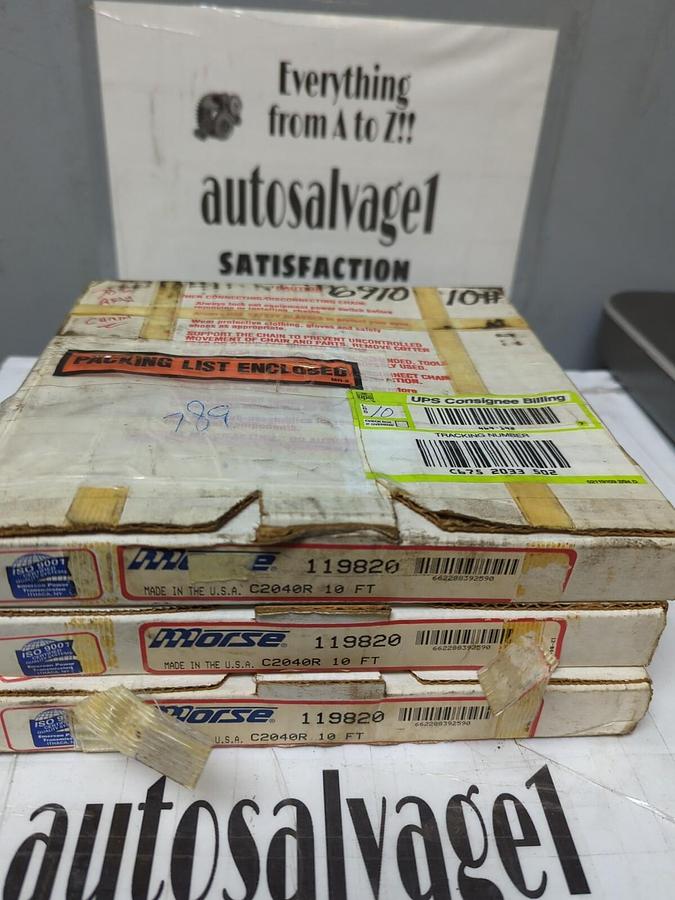 MORSE,119820 C2040R,ROLLER CHAIN 10FT LOT OF 3 NOS