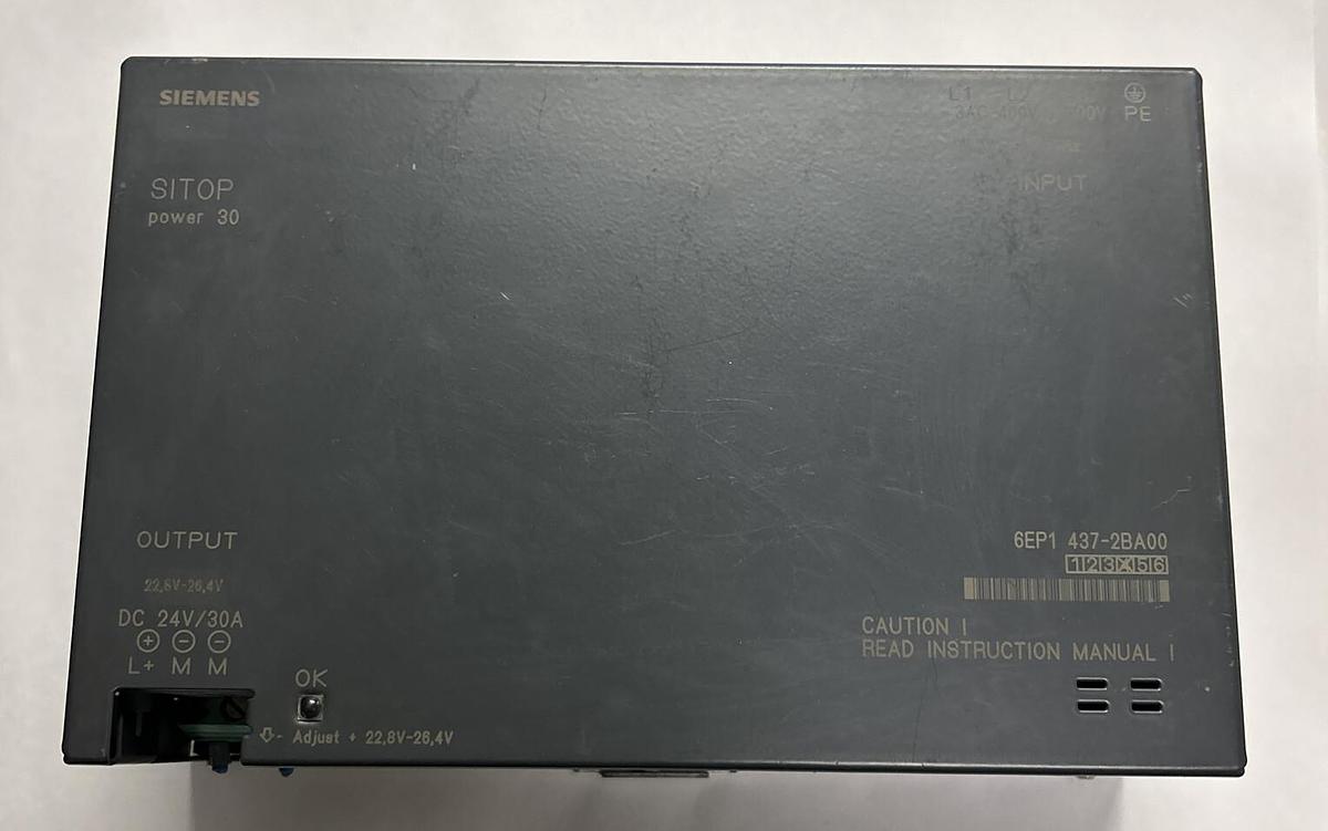 Used SIEMENS,6EP1437-2BA00,POWER SUPPLY 30A 24VDC
