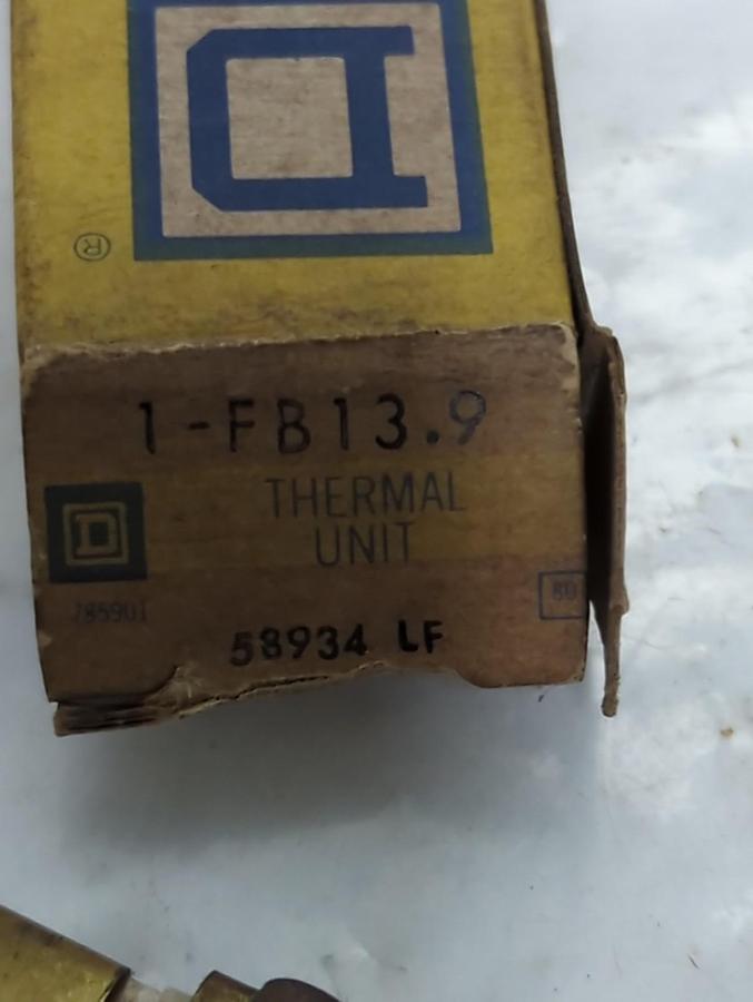 SQUARE D,FB13.9,THERMAL OVERLOAD HEATER ELEMENTLOT OF 4