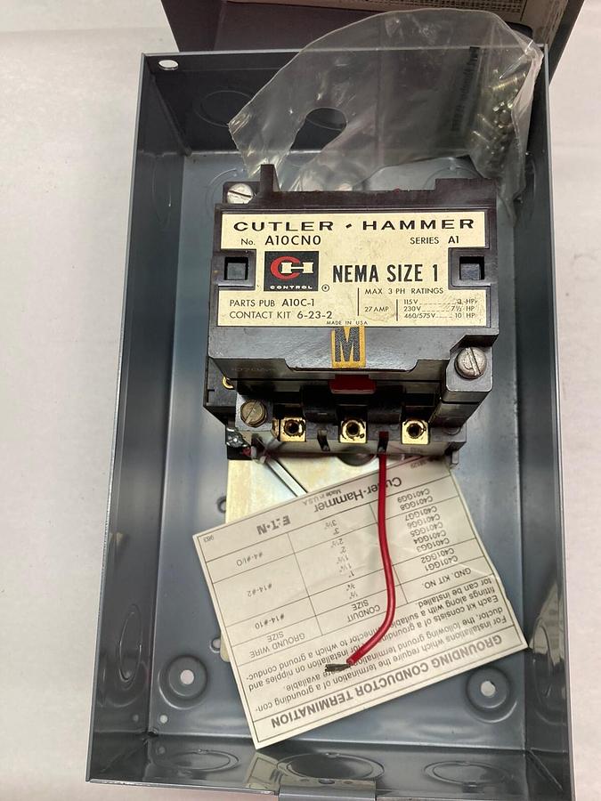 Eaton Cutler-Hammer,C320AS1,Contactor Enclosure Bulletin A10 Size 1