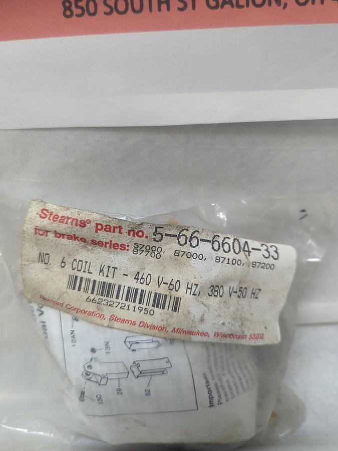 STEARNS,5-66-6604-33,NO. 6 COIL KIT 460 V-60 HZ 380 V-50 HZ NOS