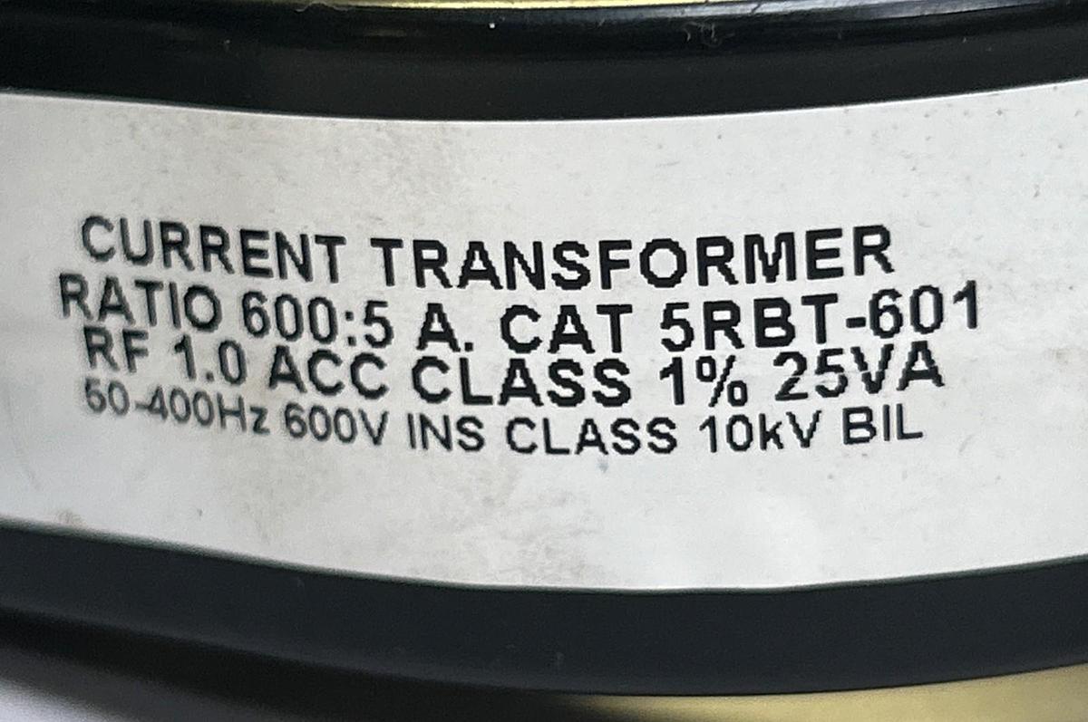 Used RAM METER,5RBT-601,CURRENT TRANSFORMER 600:5 RATIO 50-400HZ 600V