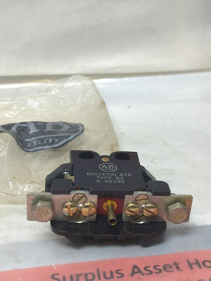 ALLEN BRADLEY,X-40190,OVERLOAD RELAY TYPE B3 BUL 815 NOS