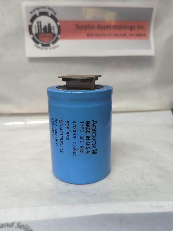 Used AEROVOX M,SFC4737R5X4C3,CAPACITOR 47000UF 7.5VDC PRE-OWNED