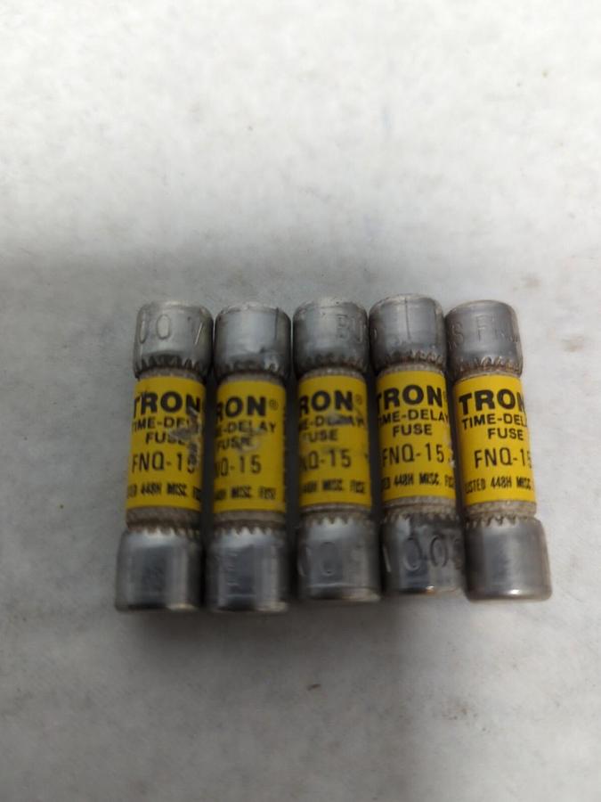 COOPER BUSSMANN,FNQ-15,TRON FUSE 15 AMP LOT OF 5 NOS