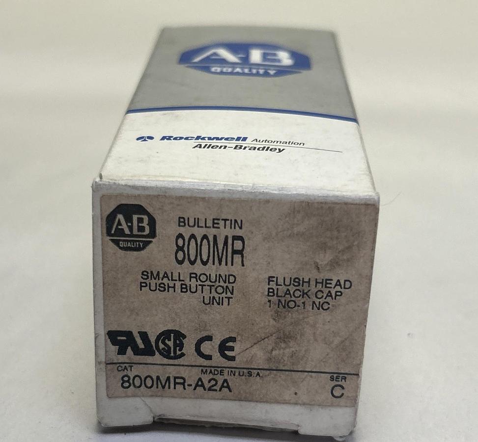 ALLEN BRADLEY,800MR-A2A,BLACK PUSH BUTTON NOS