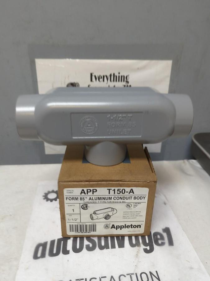 APPLETON,T150-A,FORM 85 1-1/2 INCH ALUMINUM CONDUIT BODY NEW