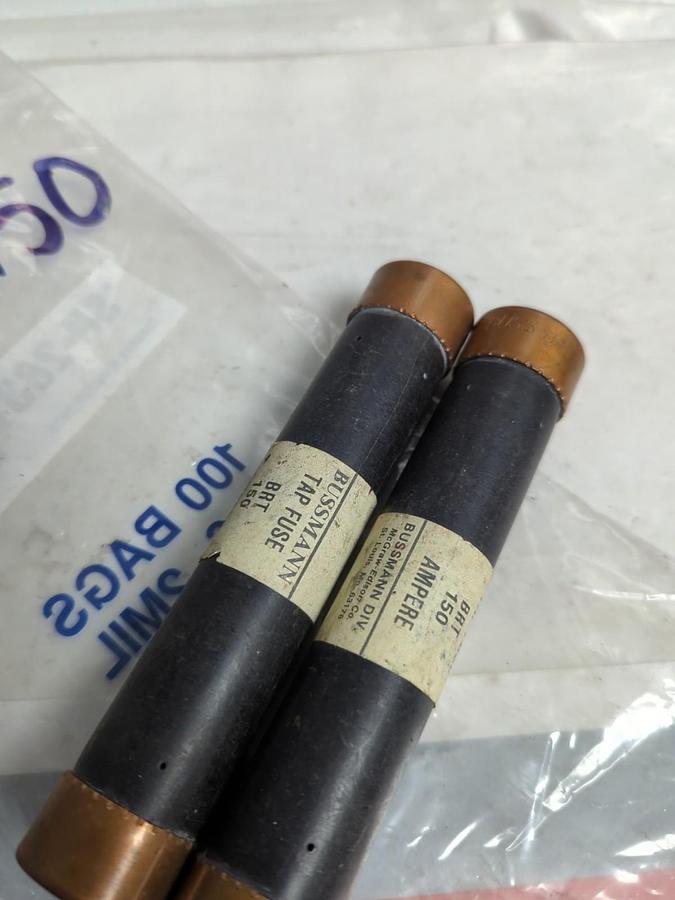 Used BUSSMANN,BRT 50,TAP FUSE 150 AMP FUSE LOT OF 2 PRE-OWNED