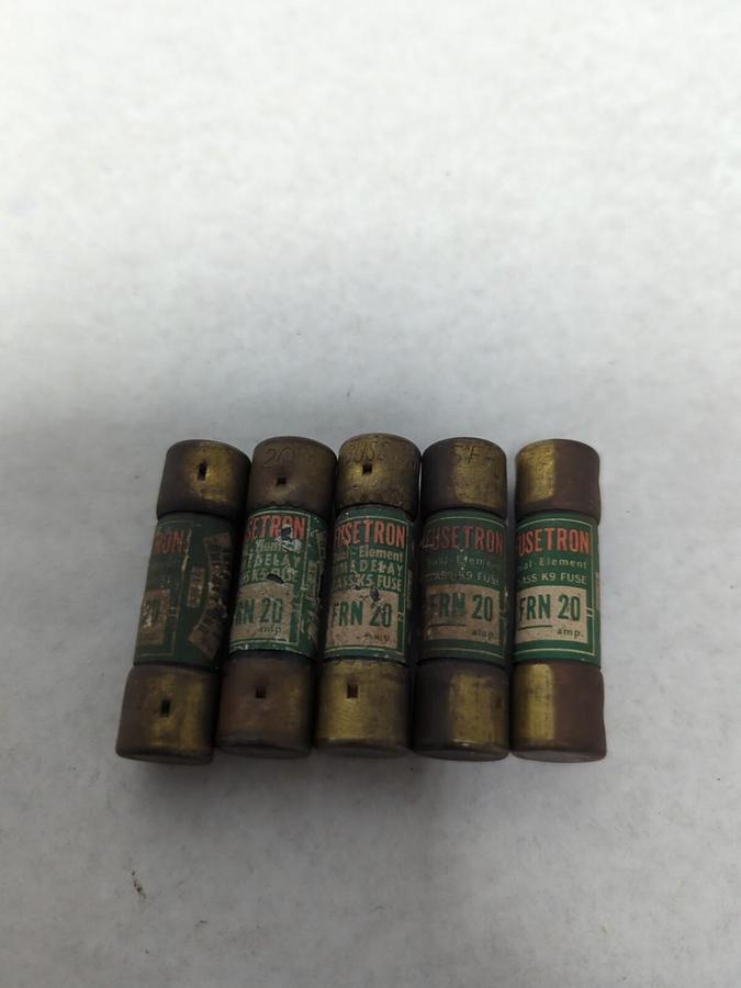 Used COOPER BUSSMANN,FRN-20,FUSETRON 20 AMP FUSE LOT OF 5 PRE-OWNED