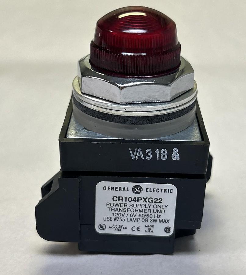 GENERAL ELECTRIC,CR104PLG32R,RED INDICATOR LIGHT NOS