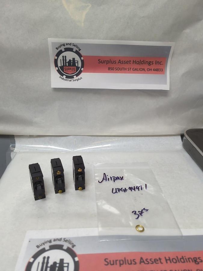 Used AIRPAX,UPG1-9497-1,CIRCUIT BREAKER LOT OF 3 PRE-OWNED