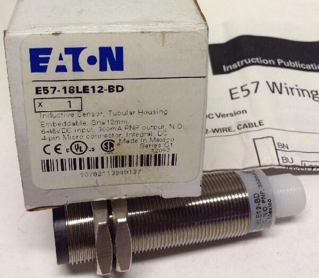 Eaton,E5718LE12-BD,Embeddable Tubular Inductive Sensor Series G1