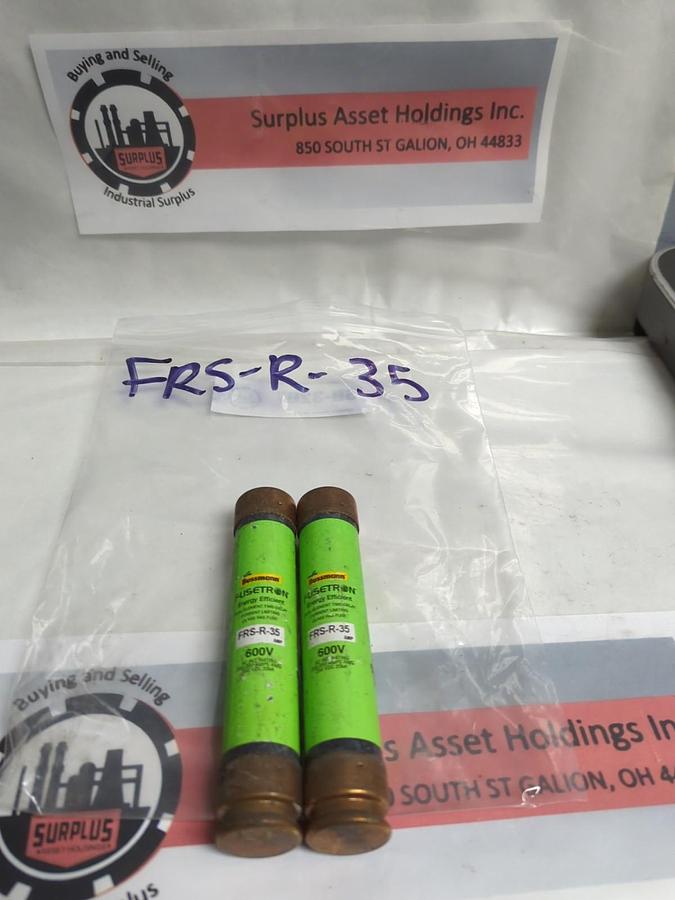 Used COOPER BUSSMANN,FRSR35,FUSETRON 35 AMP FUSE LOT OF 2 PRE-OWNED