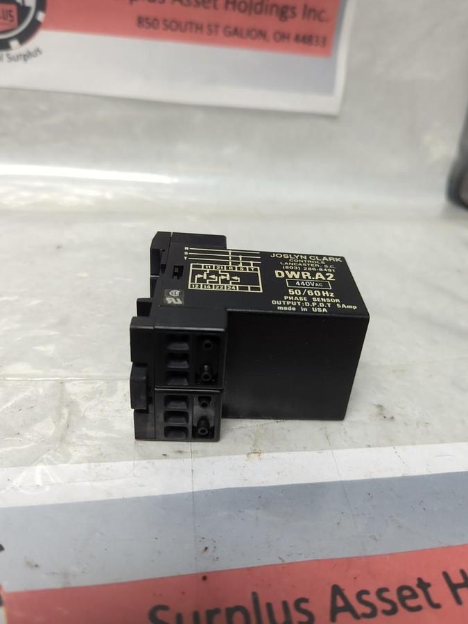 Used JOSLYN CLARK,DWR-A2,PHASE RELAY/SENSOR 440VAC 50/50 HZ PRE-OWNED