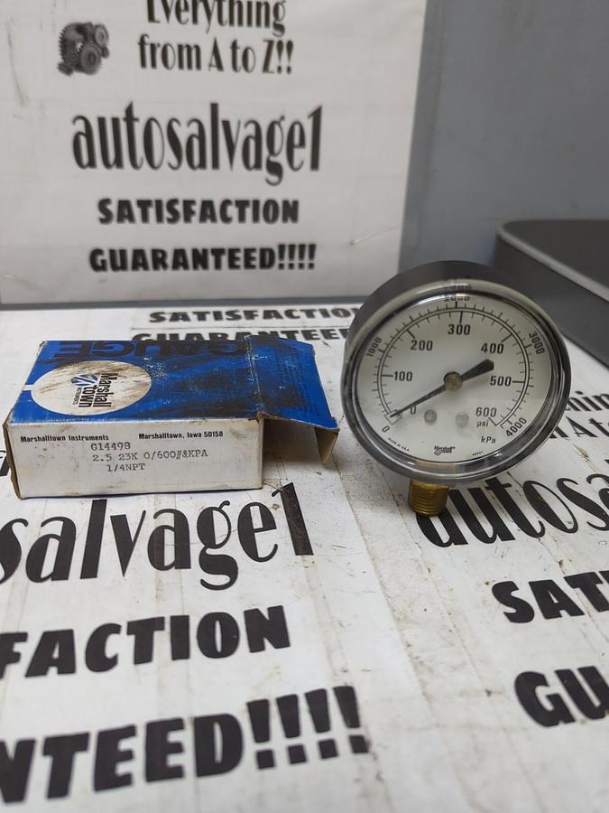 MARSHALL TOWN,G14498,PRESSURE GAUGE 1/4 INCH NPT NOS