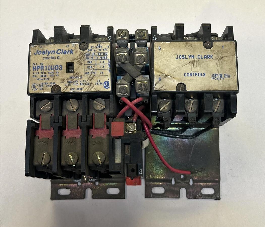 Used JOSLYN CLARK,HPR10U03,REVERSING STARTER SIZE 1 27A 600V