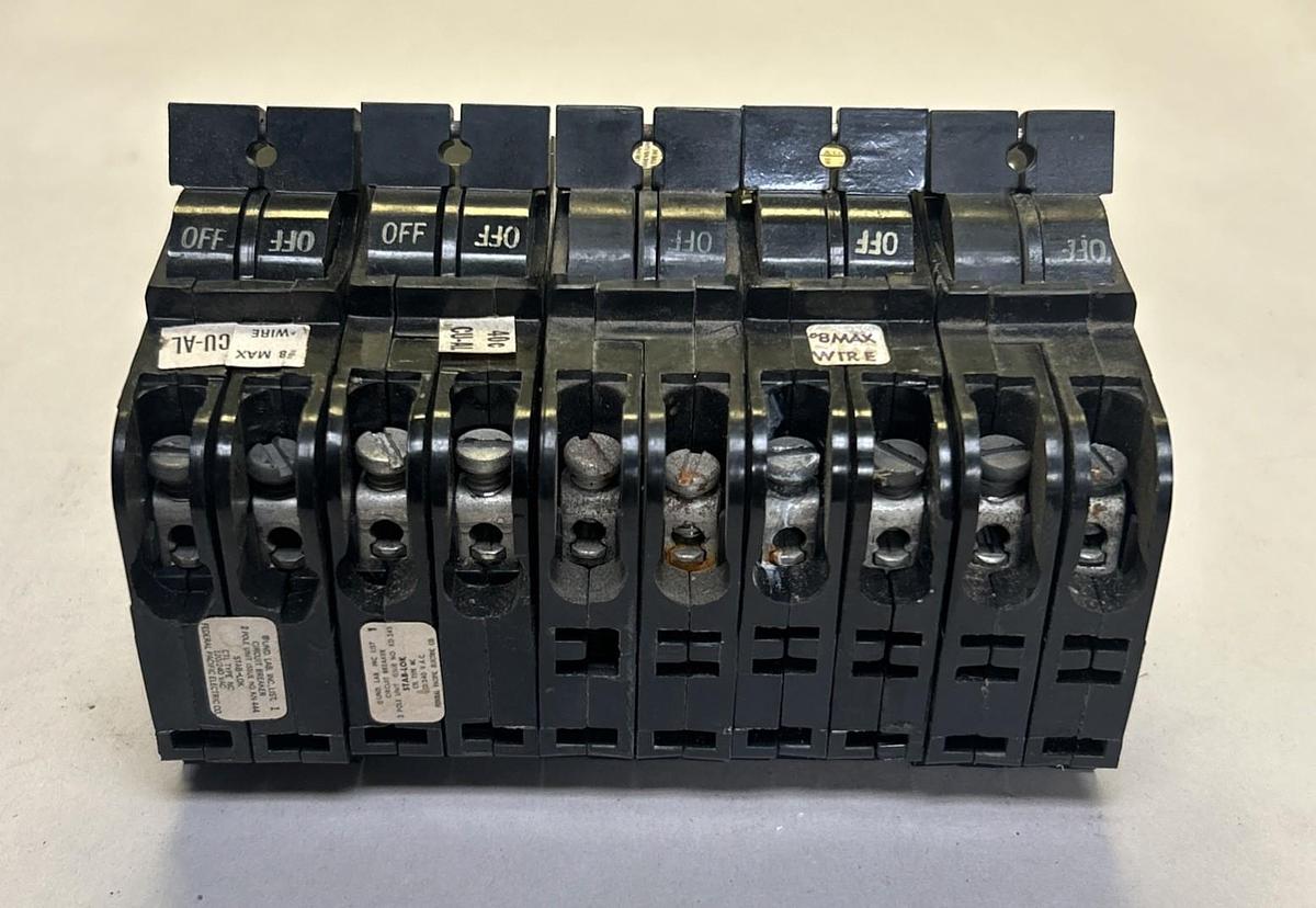 Used FEDERAL PACIFIC,NC230,CIRCUIT BREAKER 30A 120/240V 2P LOT OF 5